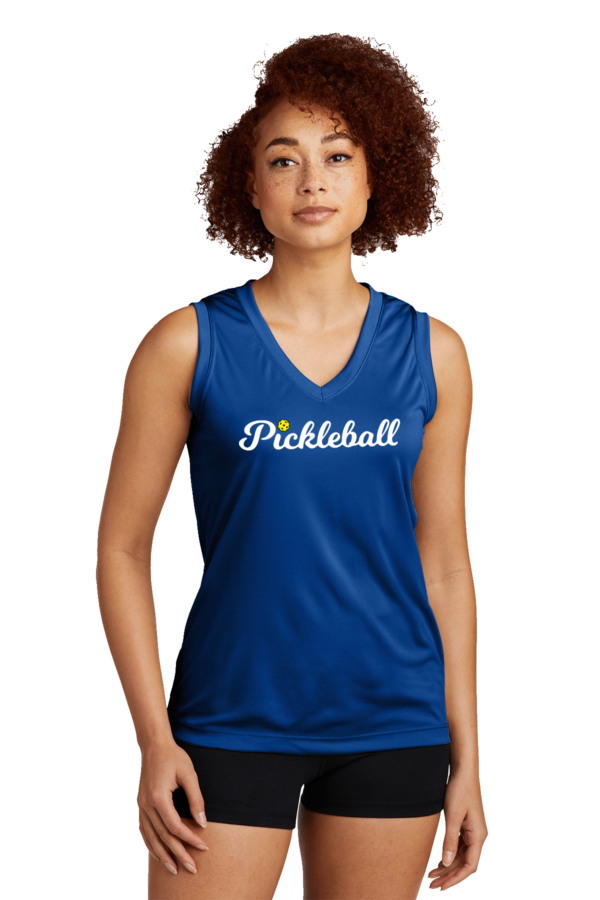 Ladies SportTek Sleeveless V Neck Scroll