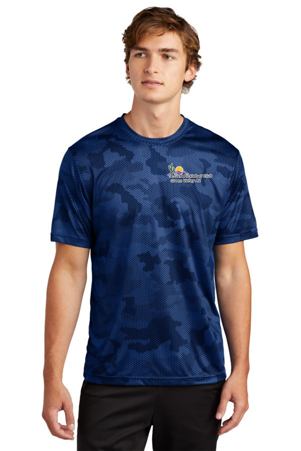Mens SportTek Short Sleeve CamoHex GVR Left Chest